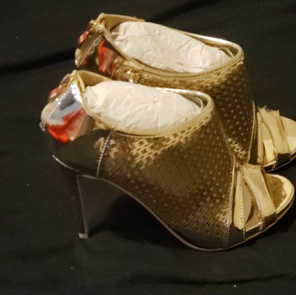 Gold booties